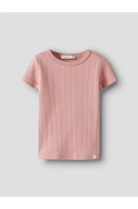 LilAtelier - Kurzarm-Shirt mit Rüschen - misty rose