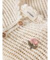 LilAtelier - Strickjacke mit Blumen - Coconut Milk