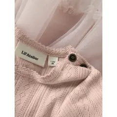 LilAtelier - Halbarm Rüschen-Kleid - Peach Whip