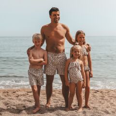 Salted Stories – Pommegranate | Swim Shorts – White Swan