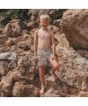 Salted Stories – Pommegranate | Swim Shorts – White Swan