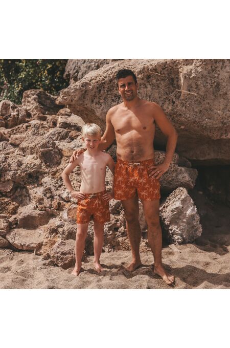 Salted Stories – Palms | Swim Short Men – Bombay Brown