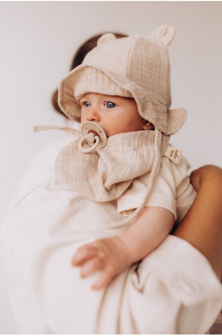 Wooly - MUSLIN BIB -  - SS26 - MELANGE ECRU