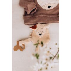 Wooly - CRINKLE DOG WITH WOODEN TEETHER - SS26 - SMOKE...