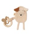 Wooly - CRINKLE DOG WITH WOODEN TEETHER - SS26 - SMOKE GRAY - onesize