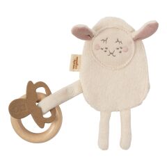 Wooly - CRINKLE SHEEP WITH WOODEN TEETHER - SS26 - ECRU -...