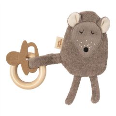 Wooly - CRINKLE MOUSE WITH WOODEN TEETHER - SS26 - CINDER...