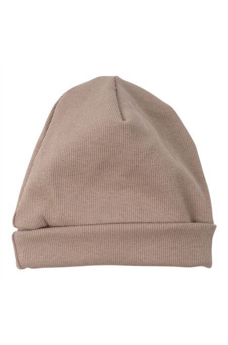 Wooly - BABY BEANIE HAT 2X1 RIB - GOTS - SS26 - CINDER