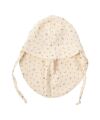 Wooly - MUSLIN SUN HAT - GOTS - SS26 - ECRU WITH BLUE FLOWERS