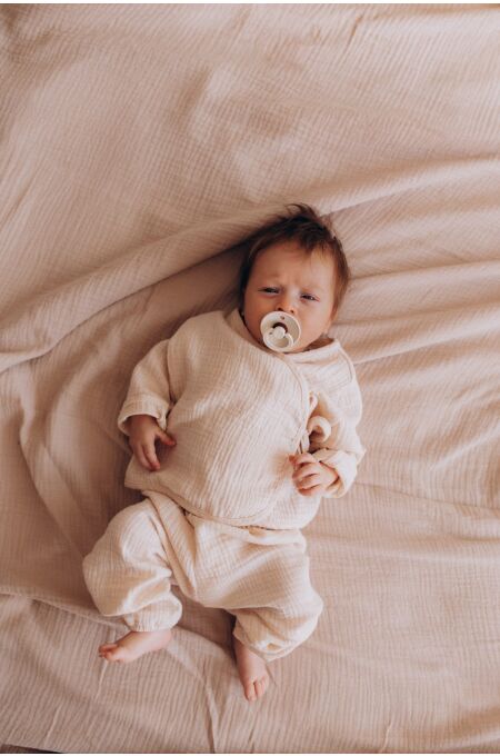 Wooly - MUSLIN BABY TROUSERS - GOTS - SS26 - NATURAL ECRU