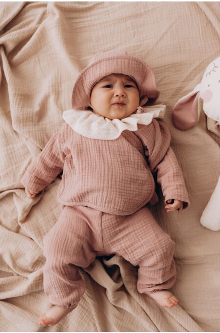 Wooly - MUSLIN BABY TROUSERS - GOTS - SS26 - PINK SAND