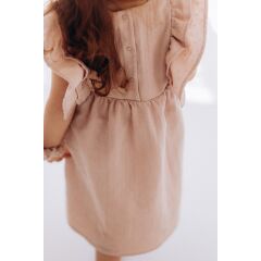 Wooly - MUSLIN DRESS WITH RUFFLES - GOTS - SS26 - LIGHT OLD PINK