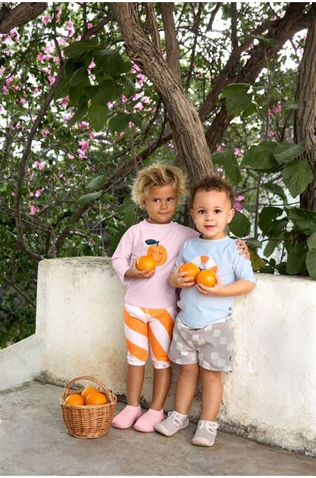 Lässig - Beach Shorts Stripes - pale pink/orange