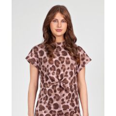 Love 2 Wait Boxy T-Shirt AOP Pink Leopard