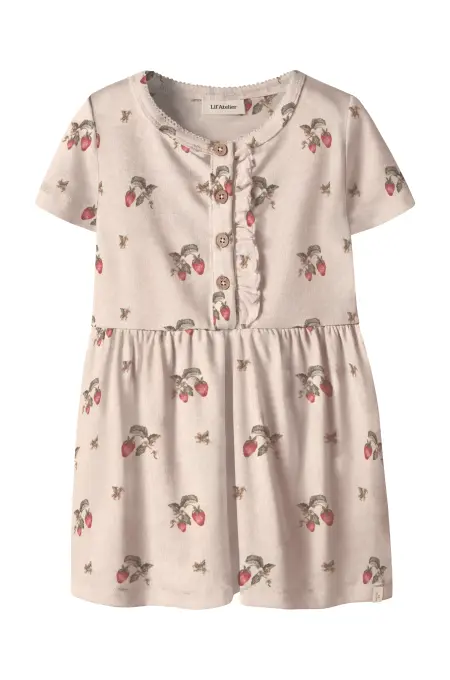 Lil Atelier - Kleid mit Erdbeerprint - Morganite