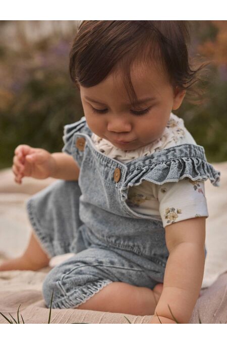Lil Atelier - Jeans Overall Rüschen - Medium Blue Denim