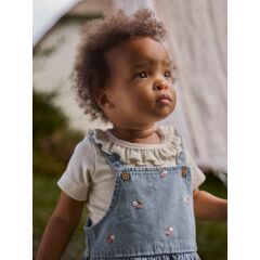 Lil Atelier - NBFFUNDA Denim Latzkleid - Medium Blue Denim EMB