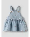 Lil Atelier - NBFFUNDA Denim Latzkleid - Medium Blue Denim EMB