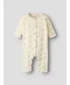 LilAtelier - Strampler mit Wolken Print - Turtledove/Rosa