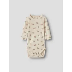 Lil Atelier - Langarmbody mit Fuchs - Wolle - Turtledove FOX
