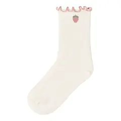 LilAtelier - Socken mit Erdbeeren - Coconut Milk