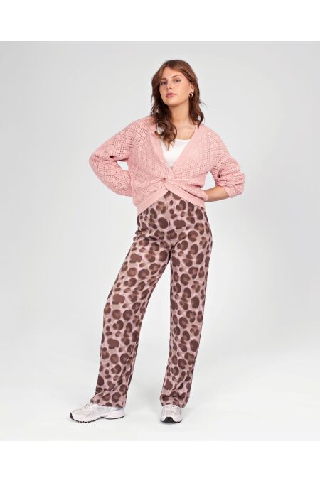 Love 2 Wait Pants AOP Pink Leopard