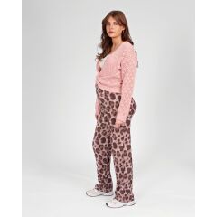 Love 2 Wait Pants AOP Pink Leopard