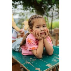 Stains & Stories - girls t-shirt short sleeve Neon Pink
