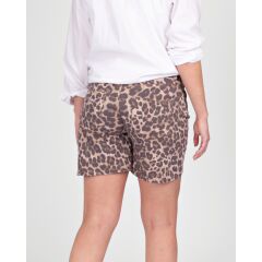 Love 2 Wait Short Denim AOP Taupe Animal