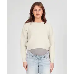 Love 2 Wait Knit Cropped Off White
