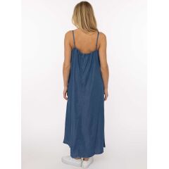Zwillingsherz - Trägerkleid aus Lyocell denim - mittelblau