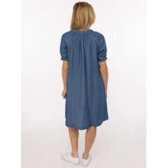 Zwillingsherz - Blusenkleid aus Lyocell - mittelblau