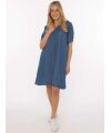 Zwillingsherz - Blusenkleid aus Lyocell - mittelblau