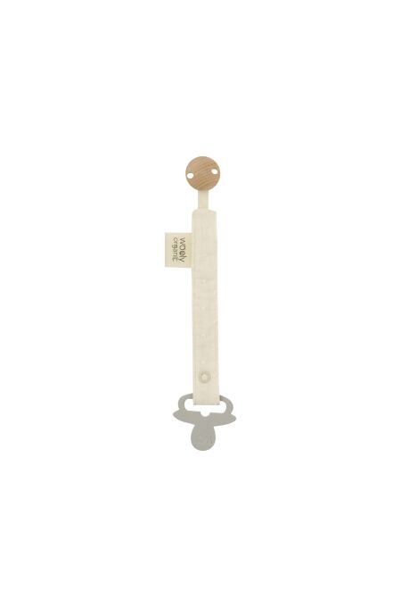 Wooly - MUSLIN PLUMETIS PACIFIER CLIP - GOTS - SS25 - ECRU