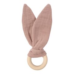 Wooly - MUSLIN EARS WITH WOODEN RING - GOTS - SS26 - PINK...