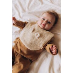 Wooly - BIB WITH TEDDY EARS - NOOS - ECRU