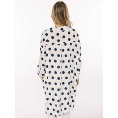 Zwillingsherz - Oversize Bluse Punkte - marine