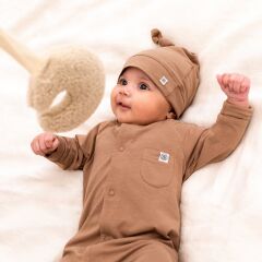 Cloby – Baby playsuit in Coconut Brown – UPF 50+