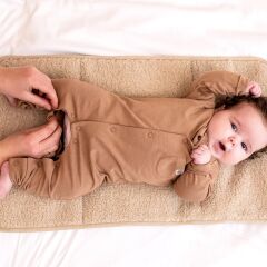 Cloby – Baby playsuit in Coconut Brown – UPF 50+