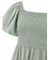 Zwillingsherz - Maxikleid Puffärmel - one size - salbei