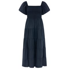 Zwillingsherz - Maxikleid Puffärmel - one size - schwarz