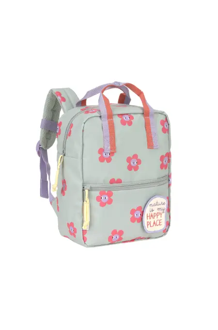 Lässig - Kindergartenrucksack Square - Happy Trails - Blume