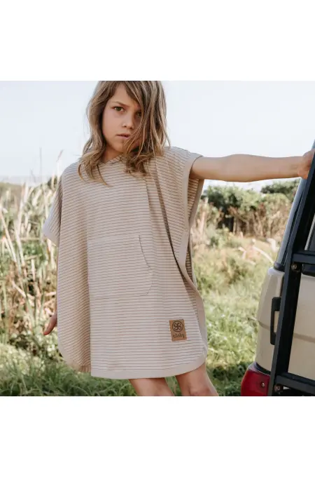 Cloby - UV Poncho in Sandy Beach/Peanut Brown - UPF 50+