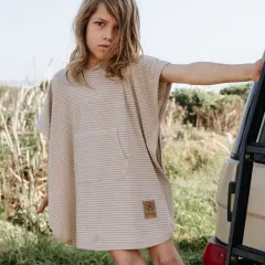 Cloby - UV Poncho in Sandy Beach/Peanut Brown - UPF 50+