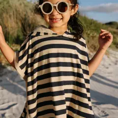 Cloby - UV Poncho in Navy/Sandy Stripe - UPF 50+