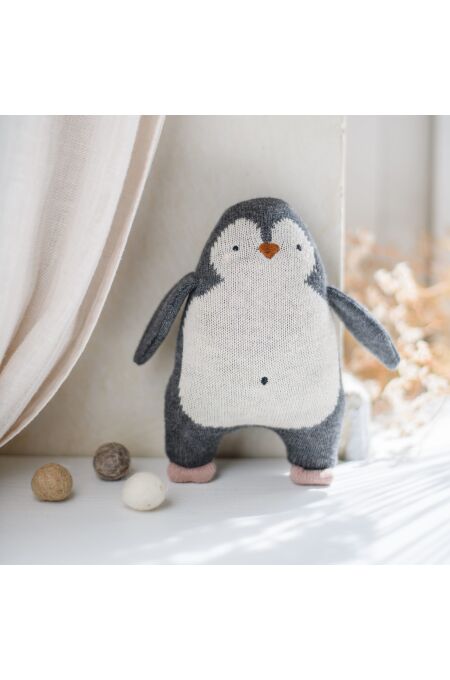 Ava & Yves - Babyrassel Pinguin - dunkles anthrazit