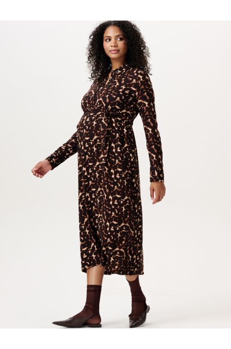 Noppies - Dress nursing LS midi AOP - Farbe: Shopping Bag