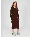 Love 2 Wait Dress Knit Belt Long Sleeves - Brown