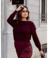 Love 2 Wait Knit Cropped - Burgundy