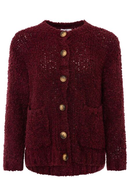 Zwillingsherz - Kuschel Cardigan - one size - bordeaux